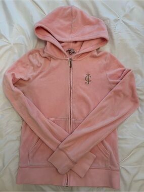 Juicy Couture Baby Pink Hooded Zip Up Sweater